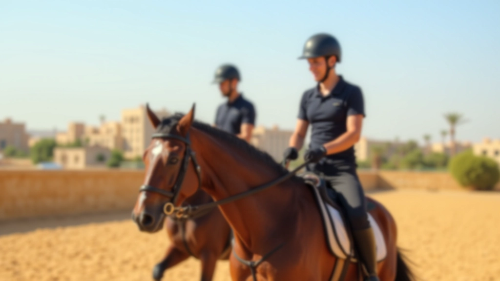 مدرب الفروسية يقدم تعليمات عملية لطالب